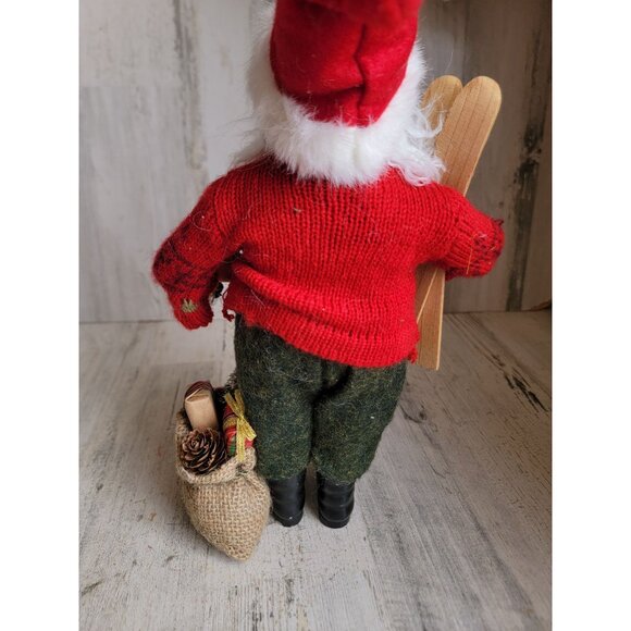 Vintage Santa Claus skiing sweater unique figure Xmas decor - Picture 5 of 7